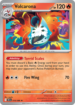 Black Bolt - 016/086 - Volcarona - Reverse Holo