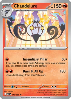 White Flare - 018/086 - Chandelure - Reverse Holo