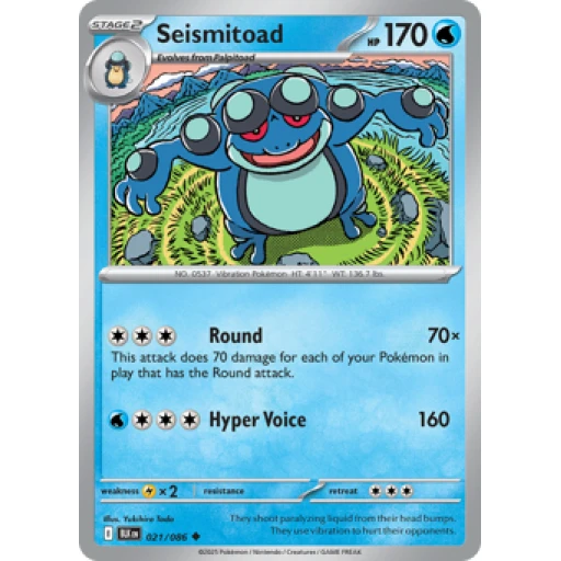 Black Bolt - 021/086 - Seismitoad - Reverse Holo