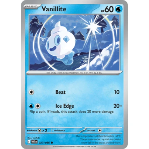 White Flare - 027/086 - Vanillite - Reverse Holo