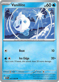 White Flare - 027/086 - Vanillite - Reverse Holo