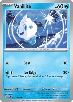 White Flare - 027/086 - Vanillite - Reverse Holo