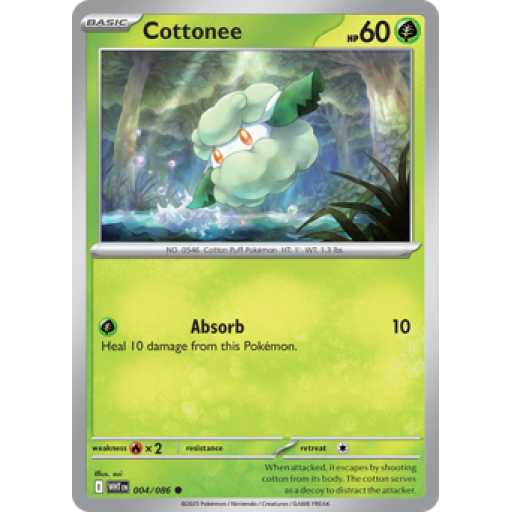 White Flare - 004/086 - Cottonee - Reverse Holo