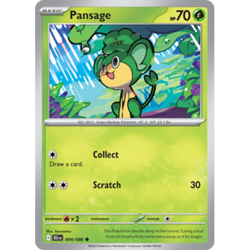 Black Bolt - 004/086 - Pansage - Reverse Holo