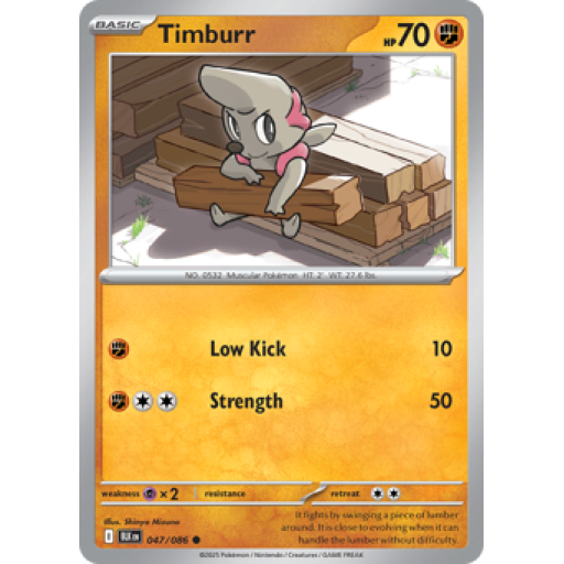 Black Bolt - 047/086 - Timburr - Reverse Holo