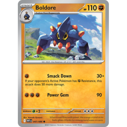 White Flare - 047/086 - Boldore - Reverse Holo