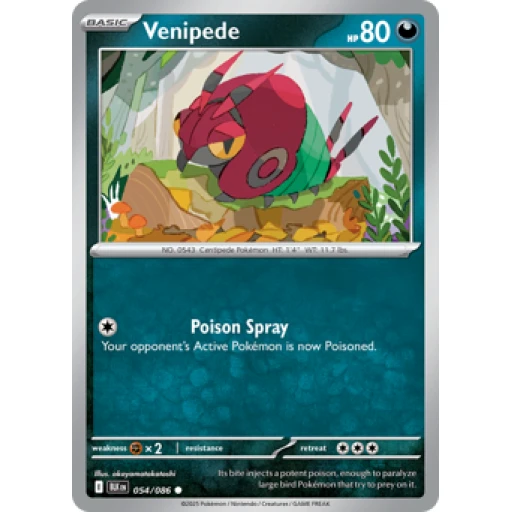 Black Bolt - 054/086 - Venipede - Reverse Holo