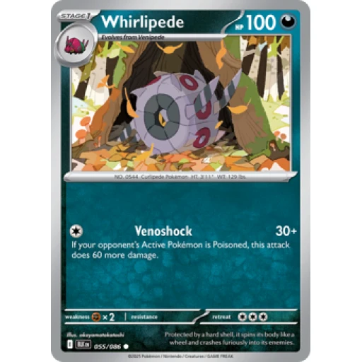 Black Bolt - 055/086 - Whirlipede - Reverse Holo