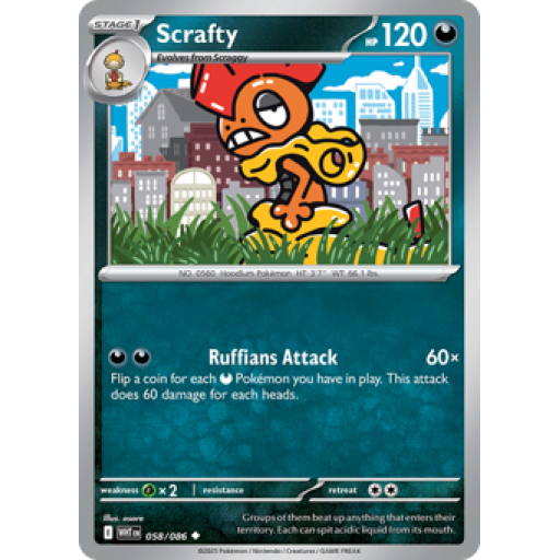 White Flare - 058/086 - Scrafty - Reverse Holo
