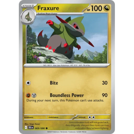 Black Bolt - 069/086 - Fraxure - Reverse Holo