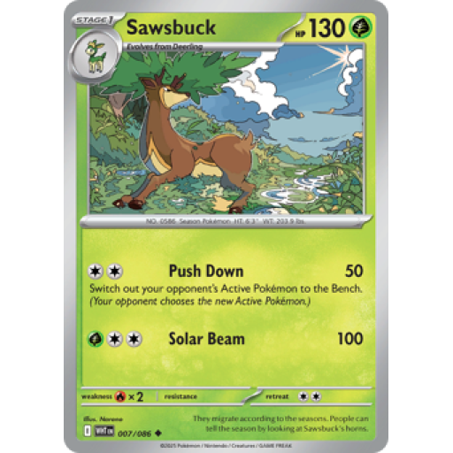 White Flare - 007/086 - Sawsbuck - Reverse Holo