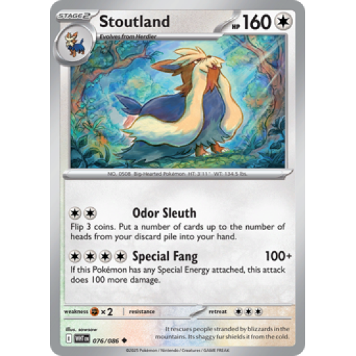 White Flare - 076/086 - Stoutland - Reverse Holo
