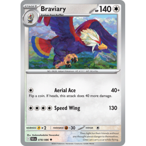 Black Bolt - 078/086 - Braviary - Reverse Holo
