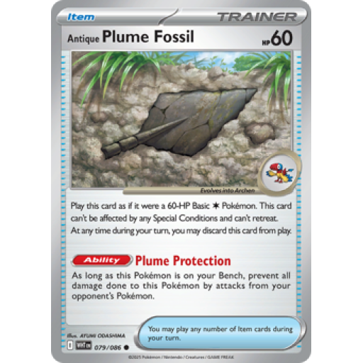 White Flare - 079/086 - Antique Plume Fossil - Reverse Holo