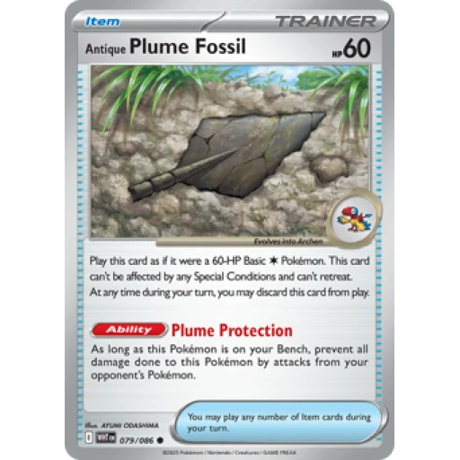 White Flare - 079/086 - Antique Plume Fossil - Reverse Holo