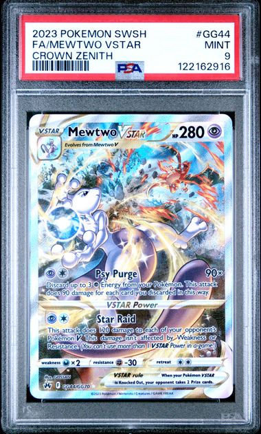 PSA 9 Mint – 2023 Pokemon Crown Zenith Mewtwo VSTAR #GG44