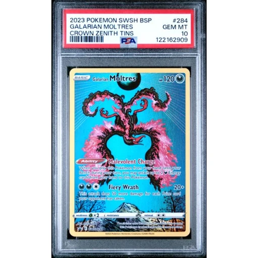 PSA 10 Gem Mint - 2023 Pokemon Black Star Promo Galarian Moltres #284