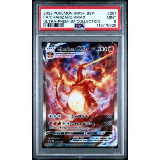 PSA 9 Mint - 2022 Pokemon Black Star Promo Charizard UPC Charizard VMAX #261