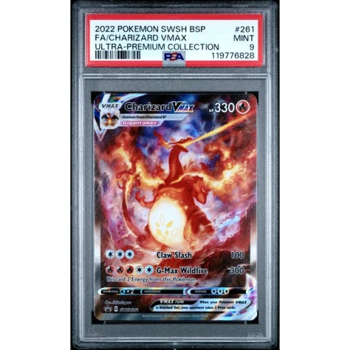 PSA 9 Mint - 2022 Pokemon Black Star Promo Charizard UPC Charizard VMAX #261