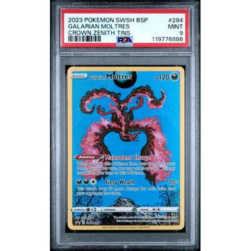 PSA 9 Mint - 2023 Pokemon Black Star Promo Galarian Moltres #SWSH284