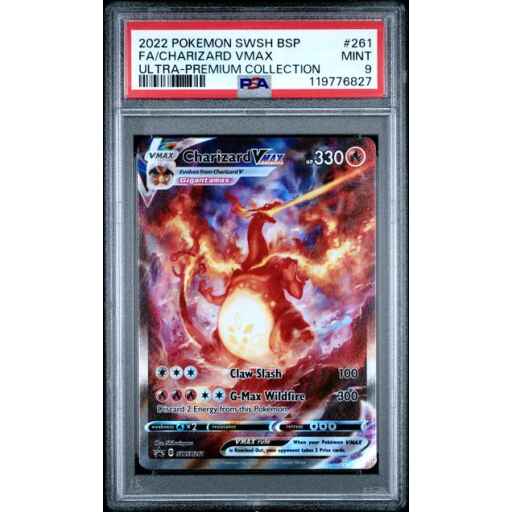 PSA 9 Mint - 2022 Pokemon Black Star Promo Charizard UPC Charizard VMAX #261