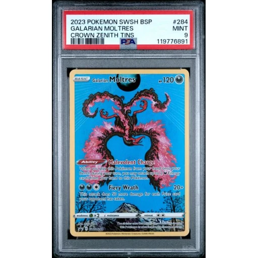 PSA 9 Mint - 2023 Pokemon Black Star Promo Galarian Moltres #284