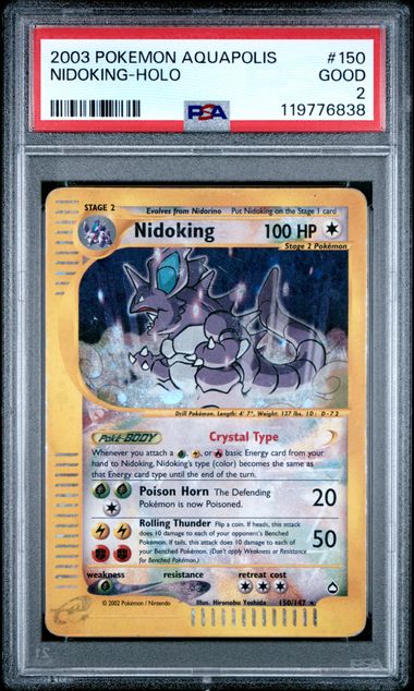 PSA 2 Good - 2003 Pokemon Aquapolis Nidoking Holo Secret Rare #150