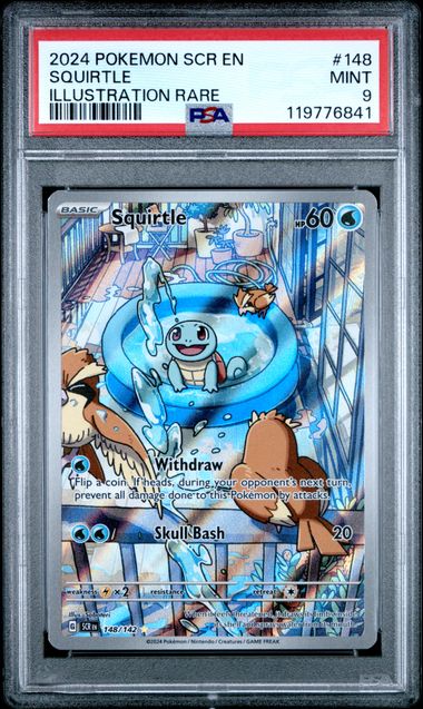 PSA 9 Mint - 2024 Pokemon Stellar Crown Squirtle #148