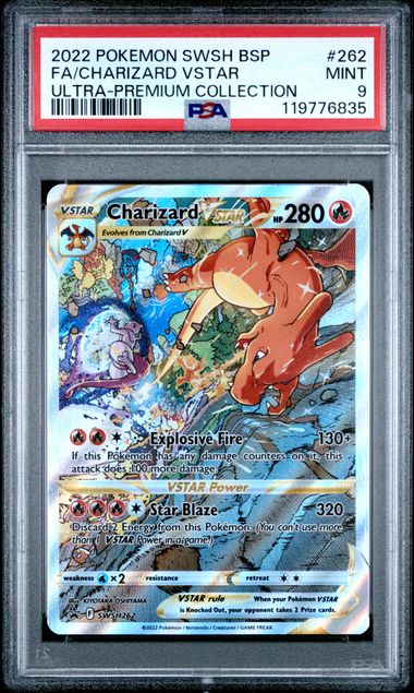 PSA 9 Mint - 2022 Pokemon Black Star Promo Charizard UPC Charizard VSTAR #262