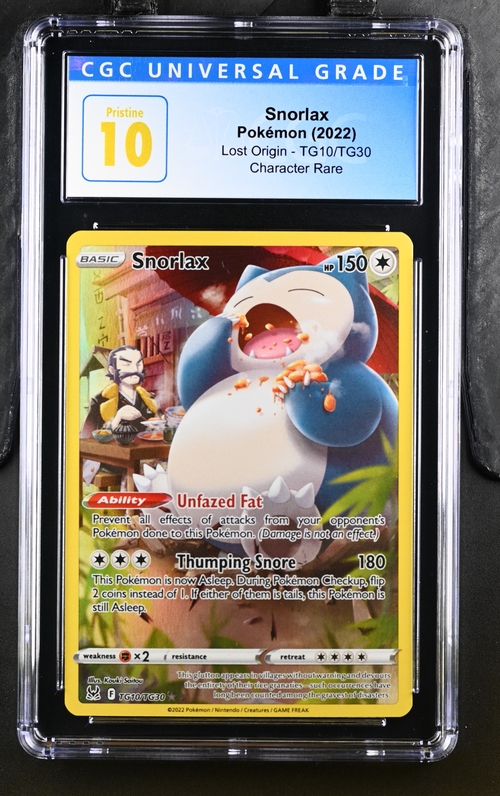 CGC 10 Pristine - 2022 Pokemon Lost Origin Snorlax #TG10
