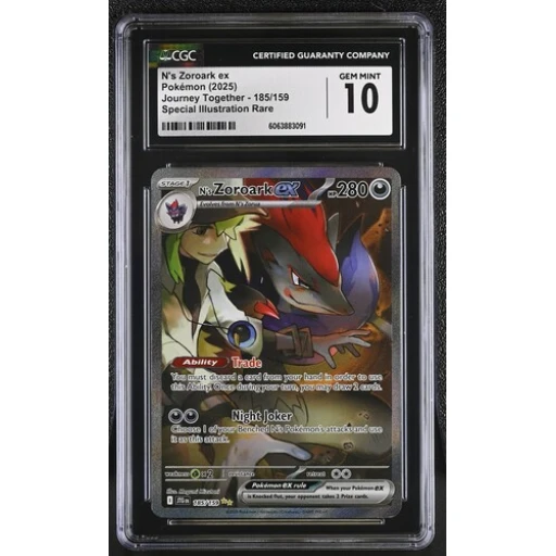 CGC 10 Gem Mint - 2025 Pokemon Journey Together N's Zoroark Ex #185