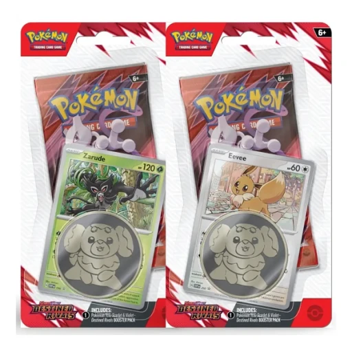 Pokemon Destined Rivals Eevee + Zarude 1-Pack Blister Bundle