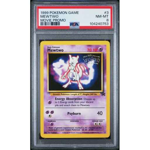 PSA 8 Near Mint - 1999 Pokemon Movie Promo Mewtwo #3