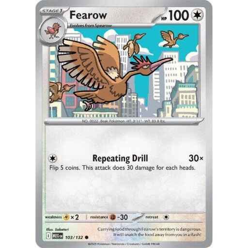 ME01: Mega Evolution - 103/132 - Fearow - Reverse Holo