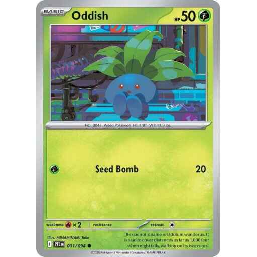 ME02: Phantasmal Flames - 001/094 - Oddish - Reverse Holo