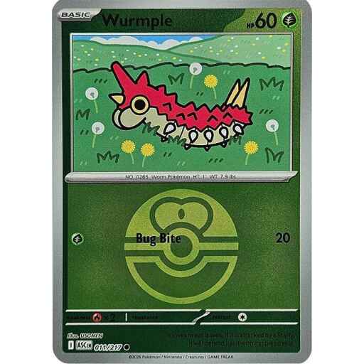 ME: Ascended Heroes - 011/217 - Wurmple (Love Ball) - Reverse Holo