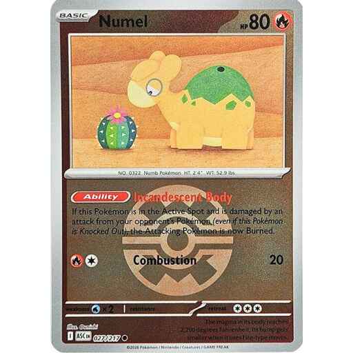 ME: Ascended Heroes - 027/217 - Numel - 027/217 (Quick Ball) - Reverse Holo