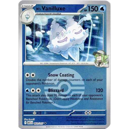 ME: Ascended Heroes - 051/217 - N's Vanilluxe (Poke Ball) - Reverse Holo